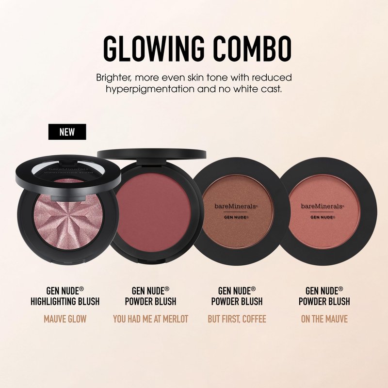 bareMinerals Gen Nude Highlighting Blush, Mauve Glow, Vegan, Cruelty-Free & Dermatologist-Tested