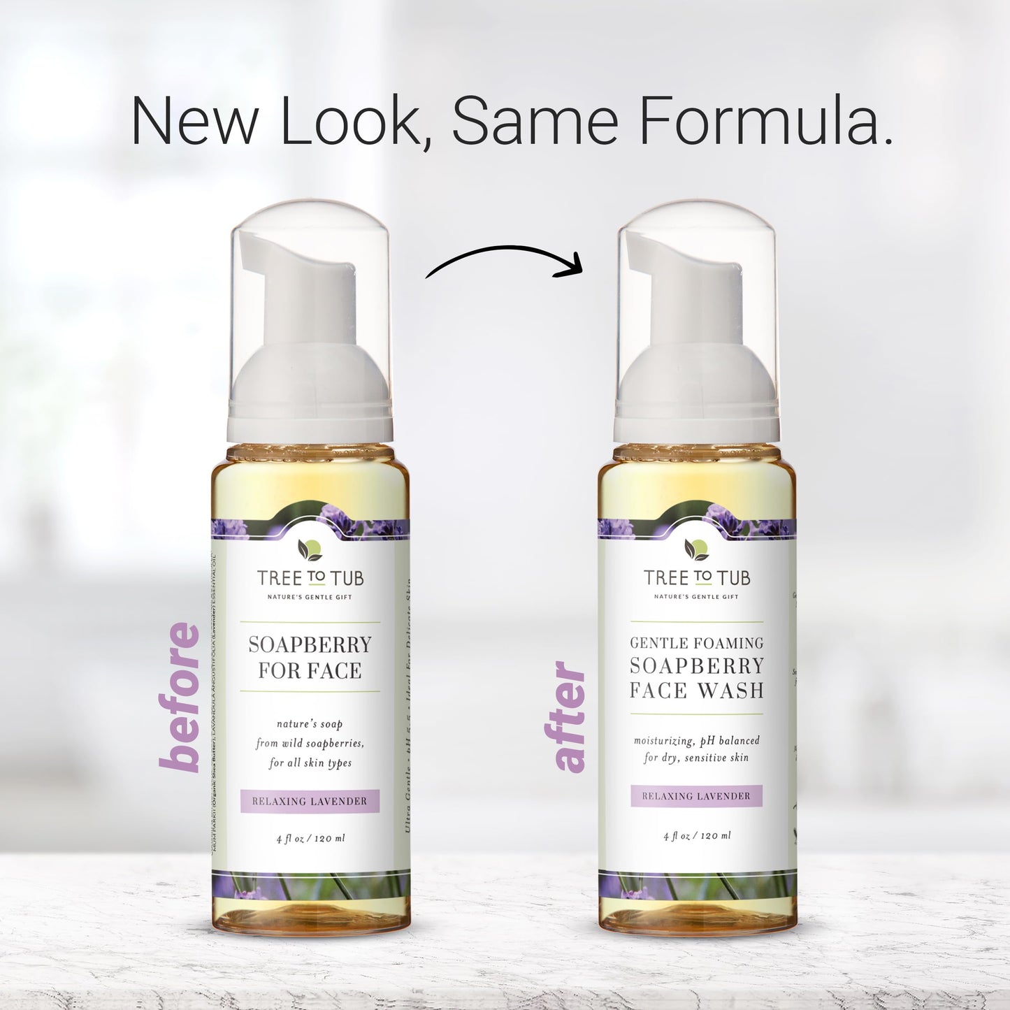 Tree To Tub Sensitive Skin Face Wash for Dry Skin - Moisturizing Gentle Face Cleanser for Women & Men, Hydrating Foaming Facial Cleanser, Daily Face Soap w/Organic Aloe Vera, All Natural Lavender Oil