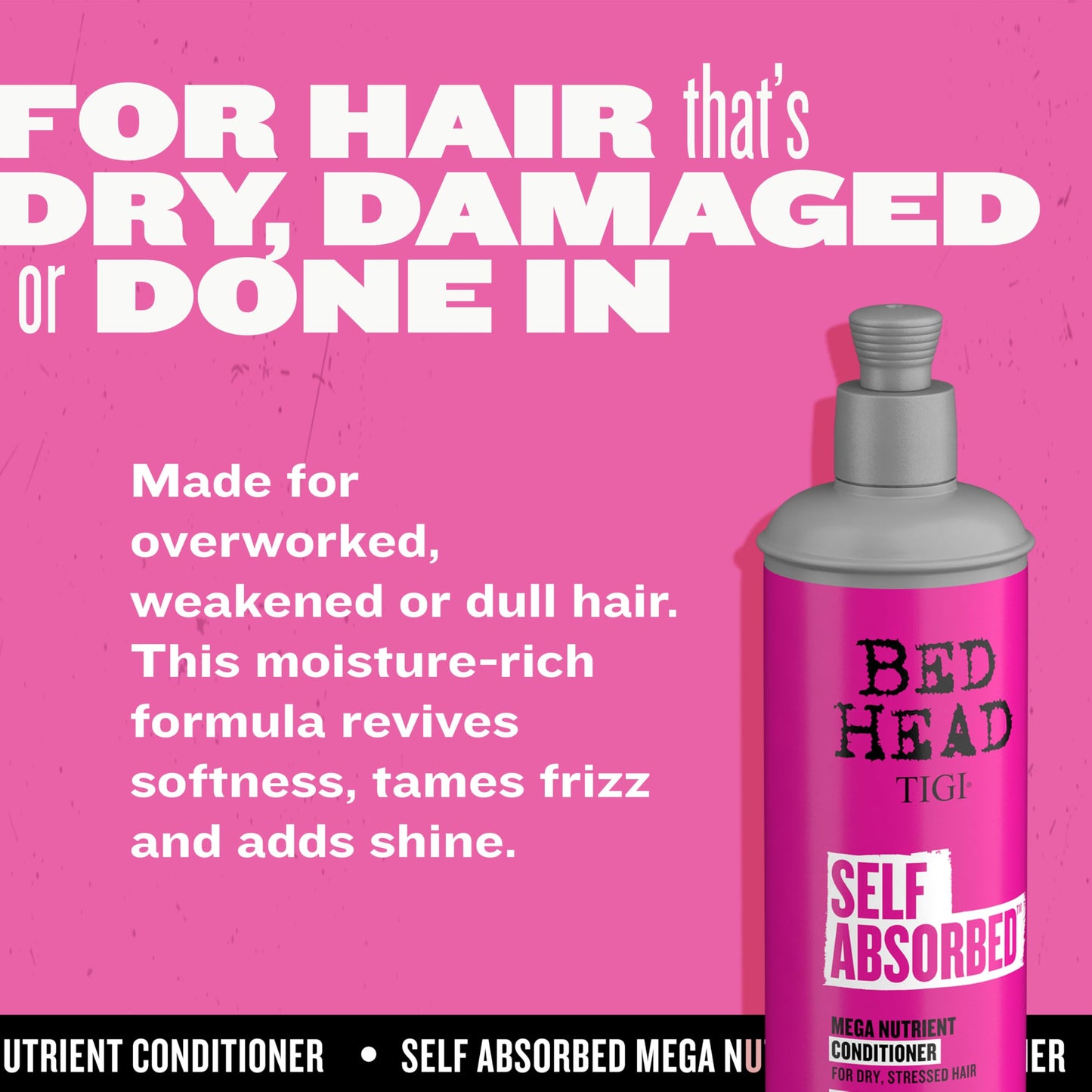 Bed Head by TIGI Self Absorbed Shampoo and Conditioner Set for Dry Hair, Nourishing and Strengthening Frizz Control Hair Care Duo, 25.36 Fl oz, 2 Pack