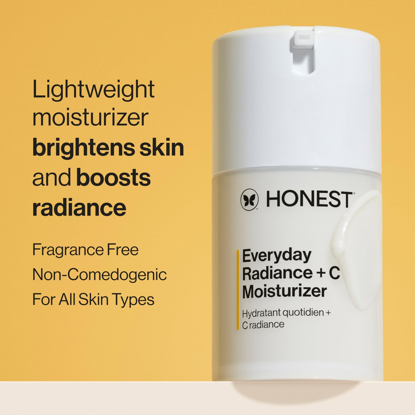 Honest Beauty Everyday Radiance Vitamin C Lightweight Moisturizer, Brightens Improves Skin Tone, Gentle for Sensitive Skin, Fragrance-Free, Vegan, 1.7 fl oz