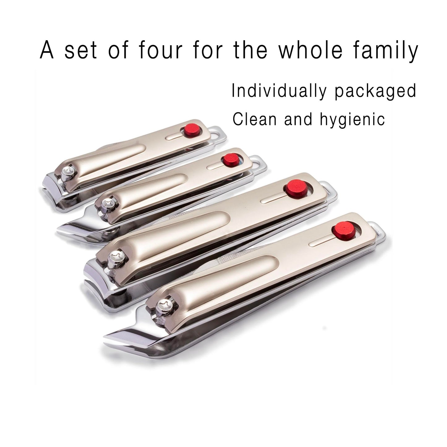 Nail Clipper Set, 4PCS Stainless Steel Toenail Clippers for Thick & Ingrown Nails - Nail Clippers for Men & Women, Heavy Duty Grooming Kit with Nail File