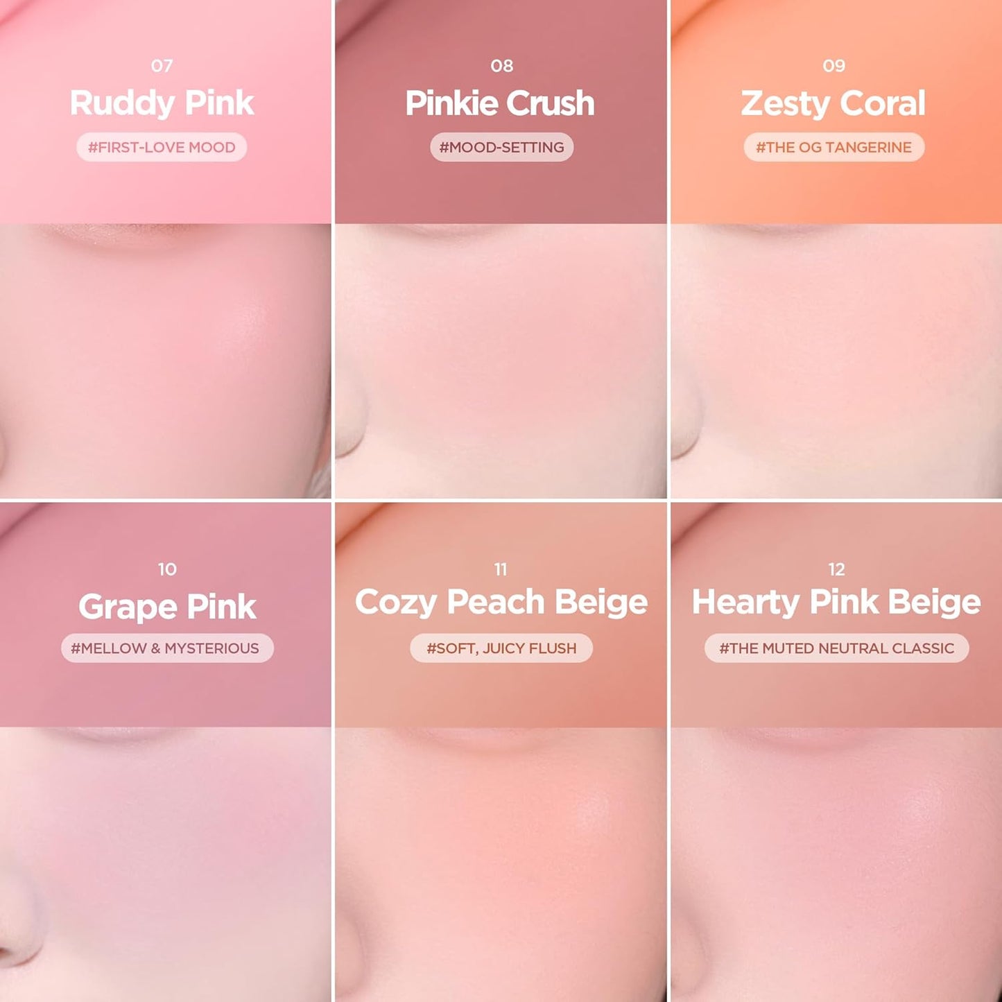 Luv Beam Cheek Balm - Heart-Shaped Korean Cream Blush | Semi-Matte Finish, Long-Lasting, 0.12 oz (02 Innocent Pink)