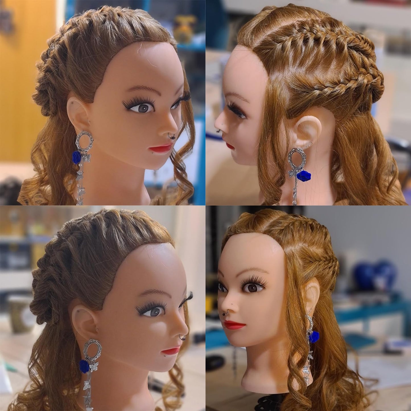 ZOMOI Mannequin Head with 80% Real Human Hair 26''-28"Cosmetology Mannequin Doll Head to Practice Hair Styles Hairdresser Practice Braiding Head(27# Light Brown)