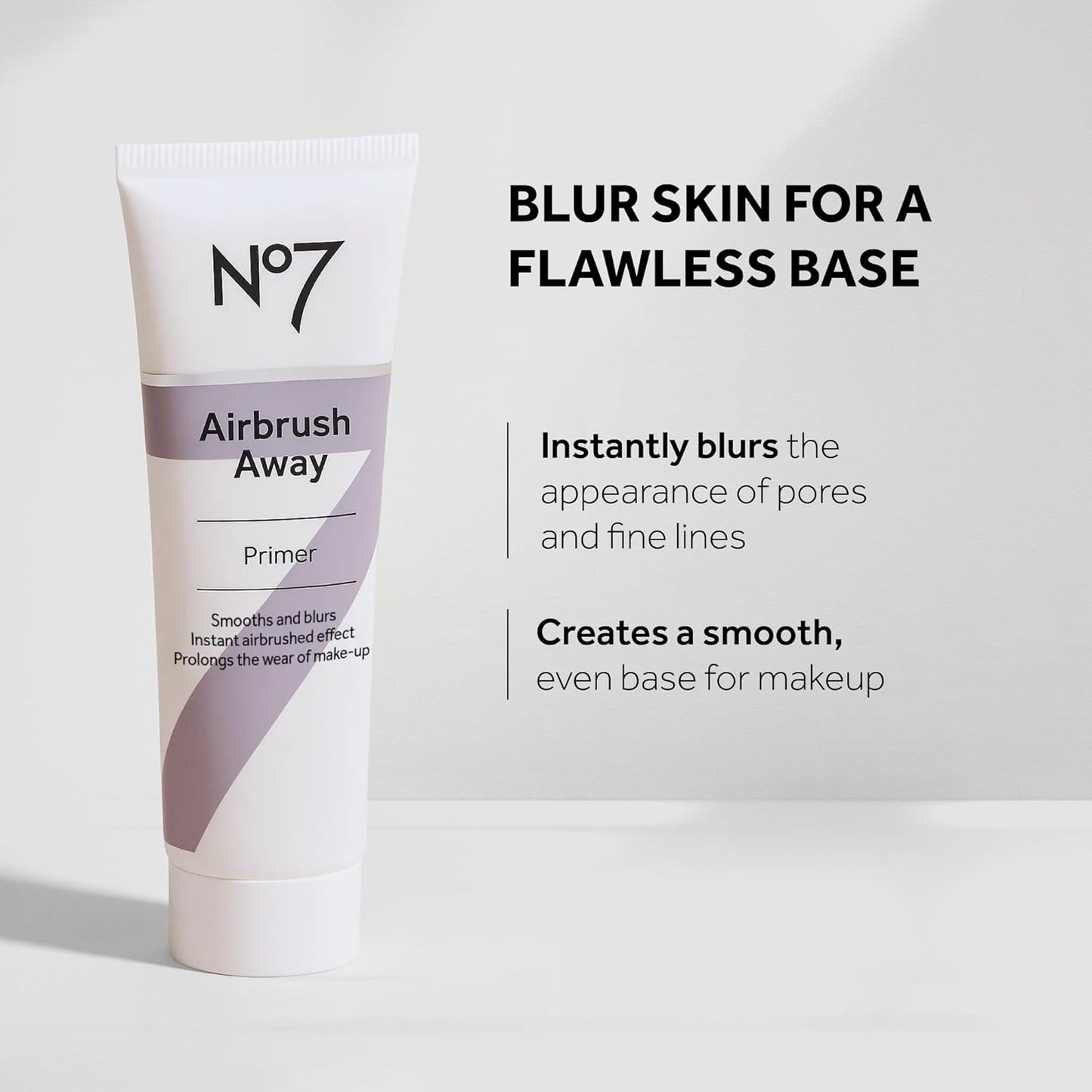 No7 Airbrush Away Face Primer - Hydrating Makeup Primer with Hyaluronic Acid for Smooth, Flawless Skin (30ml)