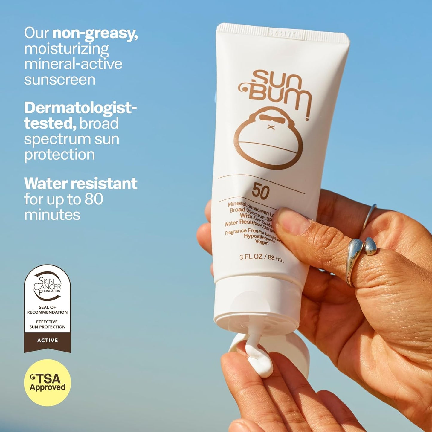 Sun Bum Mineral SPF 50 Sunscreen Lotion - Vegan, Broad Spectrum UVA/UVB Protection | 2 Pack, Hawaii Compliant