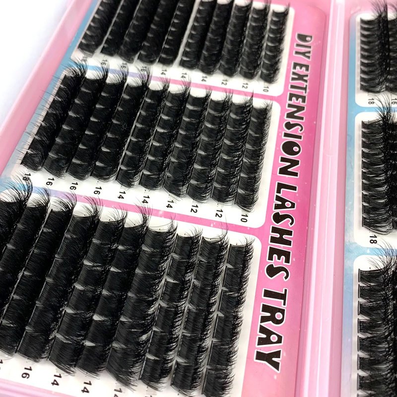 UMIRYAO 200D-60D large capacity eyelash book single cluster artificial mink false eyelashes 500pcs thick eyelashes 0.07mm D curly false eyelashes 10-18mm mixed mink lashes (ZH01/60pai)
