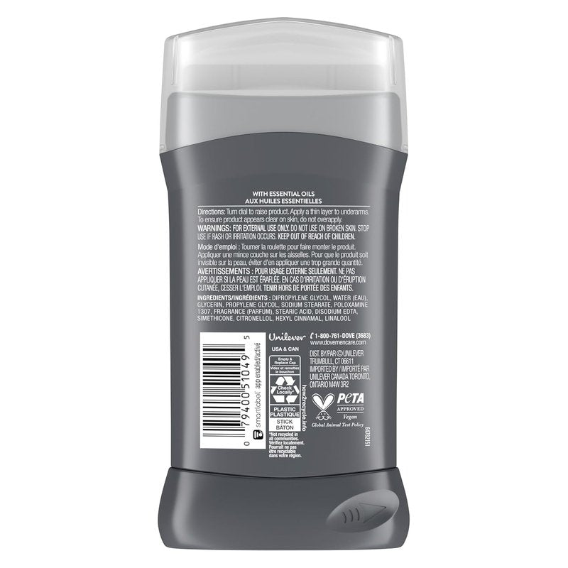 Dove Men+Care Aluminum-Free Deodorant - Moon Oasis | 72-Hour Odor Protection, 3.0 oz, 4 Count