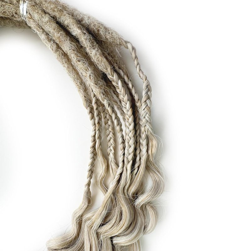 Curly Dreadlock Extensions - Boho Style Double Ended Synthetic Dreads | 26 Inches, 10 Strands, Soft (T17/56)