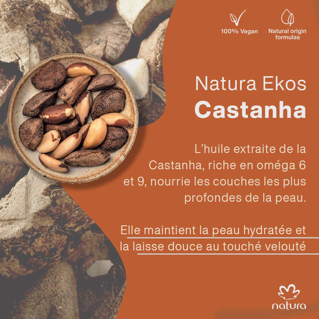 Natura Ekos Castanha Body Scrub – Exfoliating Sugar & Brazil-nut Oil Body Polish – 100% Vegan, Fair-Trade, Eco-Packaged – Dry & Sensitive Skin Moisturizer – Hydrating & Revitalizing, 7 oz (200 g)