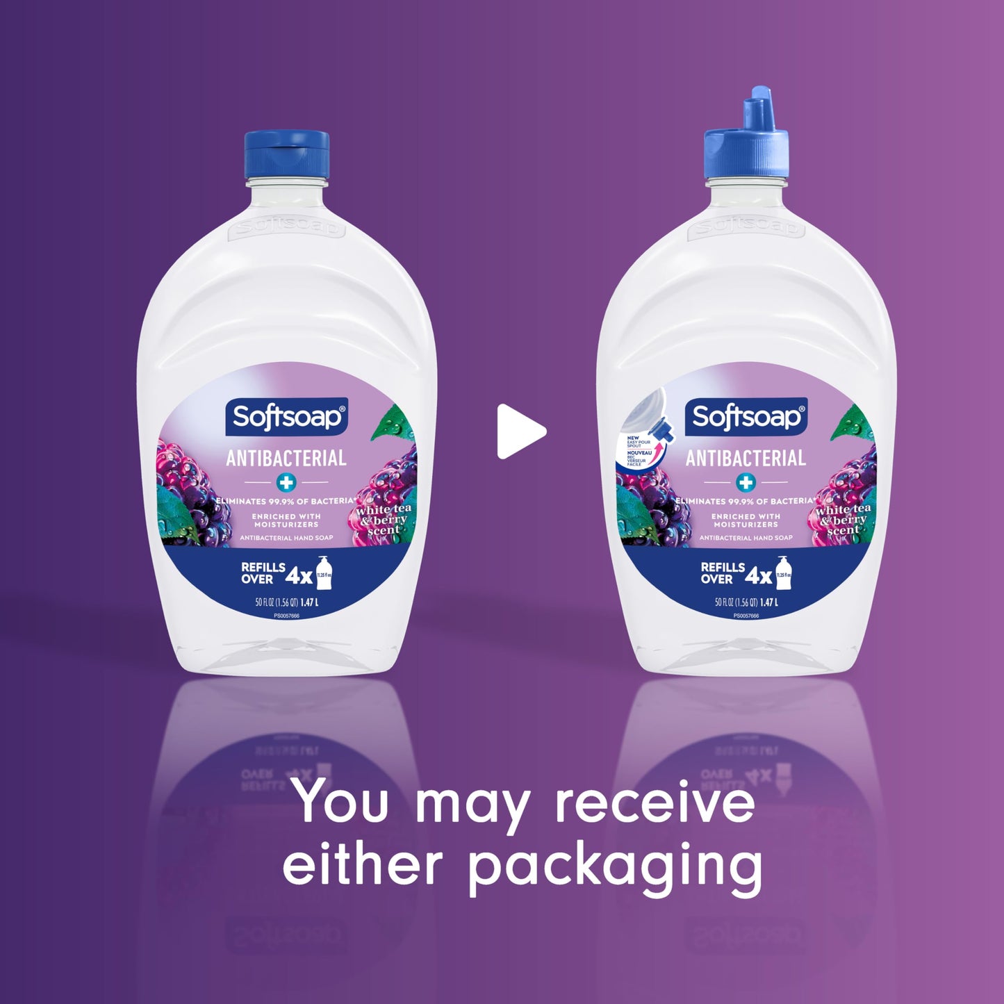 Softsoap - US05259A SOFTSOAP Antibacterial Liquid Hand Soap Refill, White Tea and Berry Fusion, 50 Ounce Bottle, Pack of 6