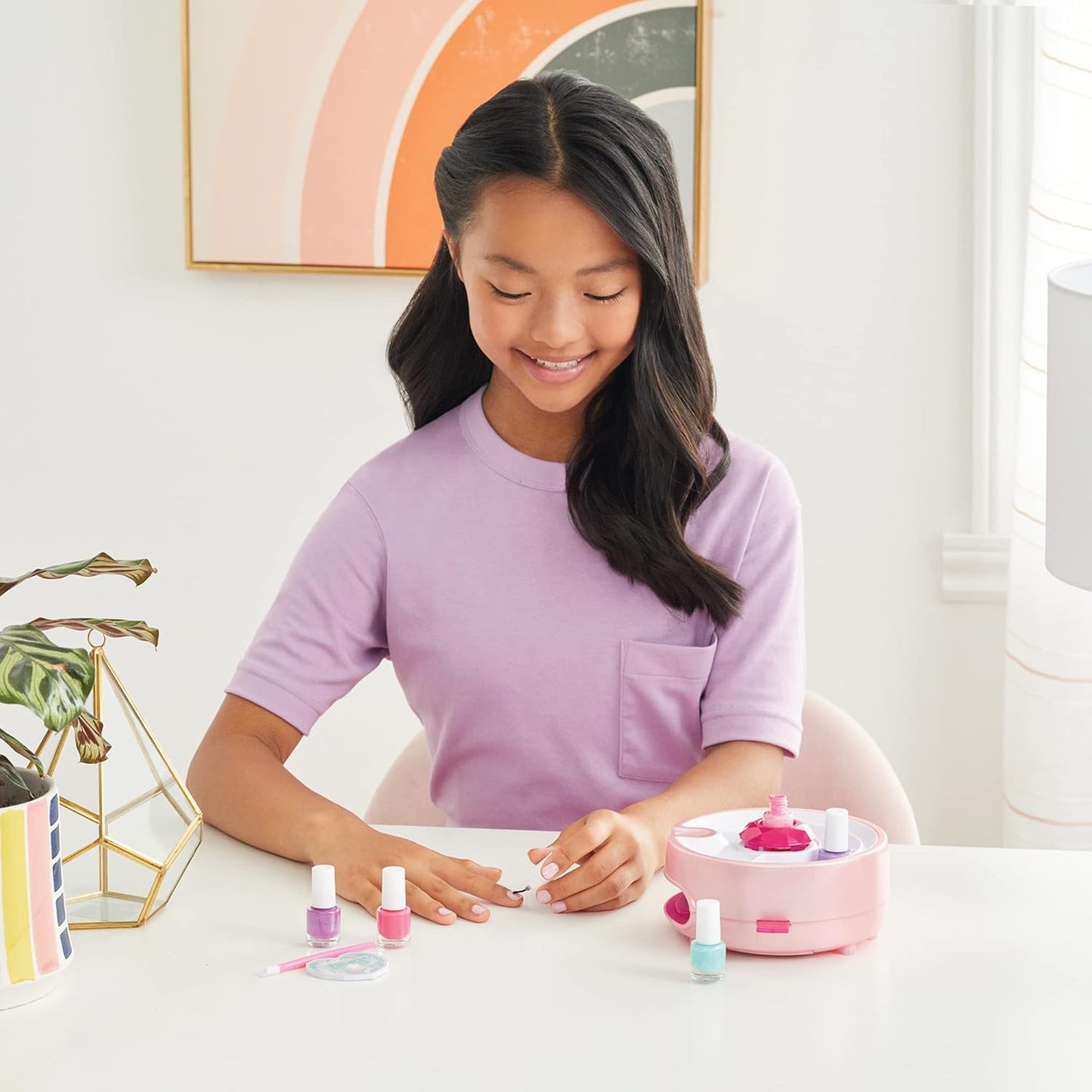 Color Fusion Light Up Nail Dryer - Kids Manicure Kit with 4 Polishes & Accessories | Ages 8+