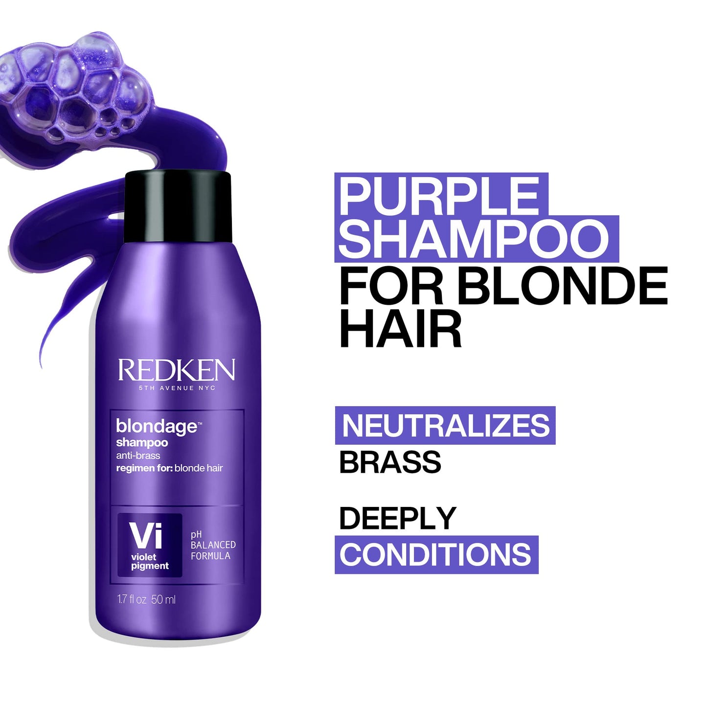 Redken 1.7 Fl Oz Color Extend Blondage Purple Depositing Shampoo