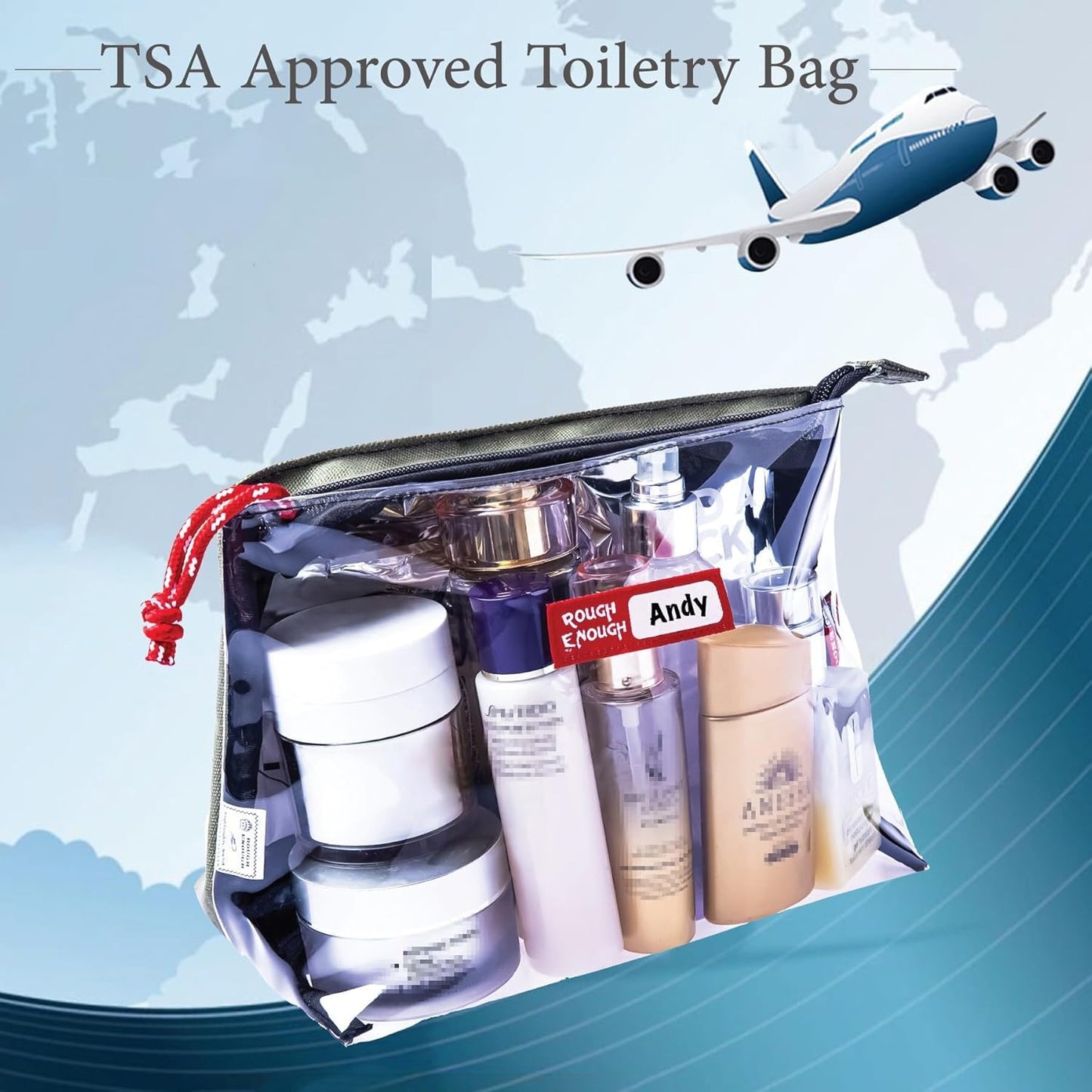 Clear TSA Approved Toiletry Bag - Durable Canvas Travel Dopp Kit for Men | Army Green