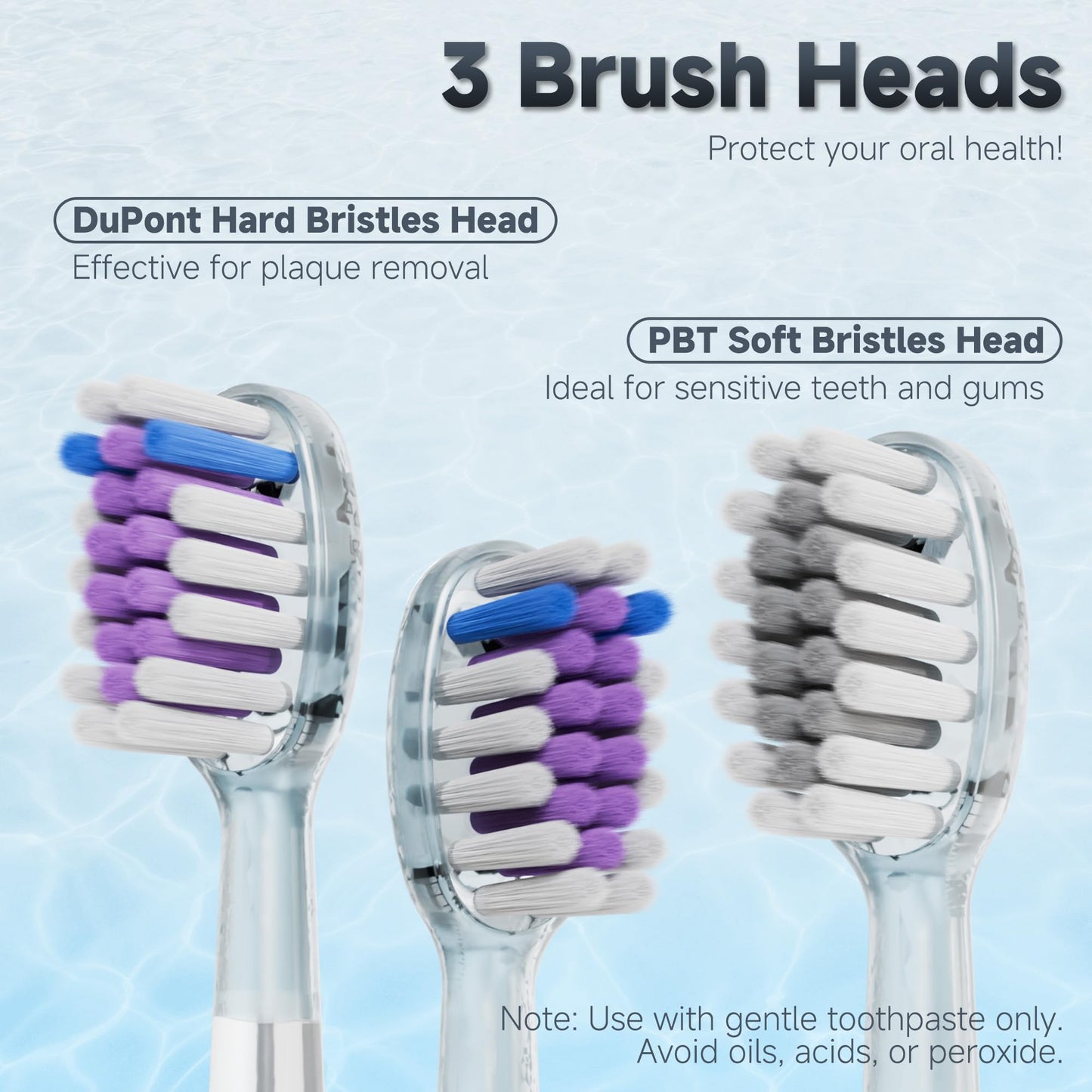 ALLINCOZY New Wave Oscillating Electric Toothbrush, Vibrating Wave Oral Brush, IPX7 Waterproof, Type-C, Gifts for Adults and Kids, Includes 3 Brush Heads and Wall Mount Bracket, Black