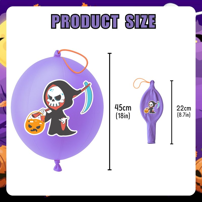 72 PCS Halloween Party Favors – 48 Pre-Cut Temporary Tattoos & 24 Halloween Punch Balloons Trick or Treat Themed Birthday Party Decorations Supplies Favors Gifts, Goodie Bag Fillers, Classroom Rewards