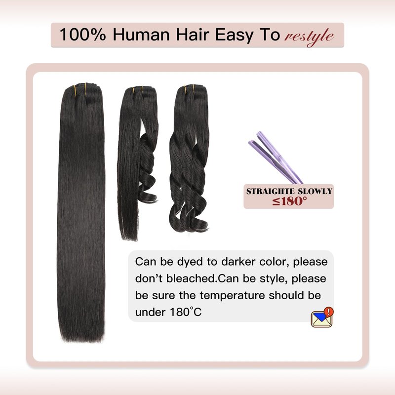 LOVELINE Clip in Hair Extensions Real Human Hair, 100% Remy Human Hair Extensions Clip Ins for Women, 7Pcs 12Inch 85g, Natural Black