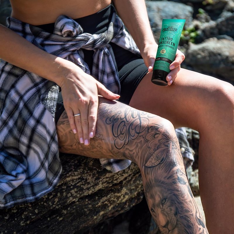 Tattoo Ointment & Sunscreen Bundle - Green Ink Shield SPF30 | 3.3oz Each