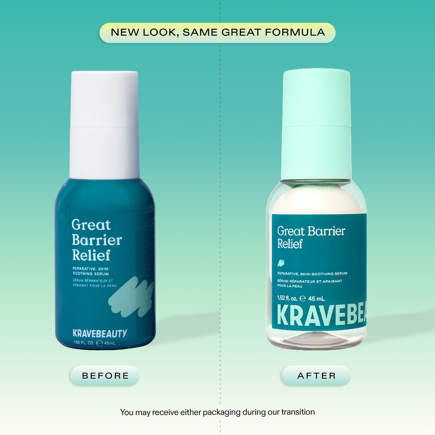 KraveBeauty Great Barrier Relief Serum for Dry or Sensitive Skin, Hydrates and Repairs the Skin Barrier, Soothing Facial Serum with Ceramides & Niacinamide, Fragrance Free, 45 mL