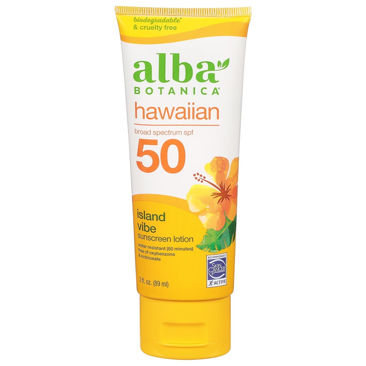 Alba Botanica Sunscreen Lotion SPF 50 - Island Vibe | 3 Oz Hydrating Formula