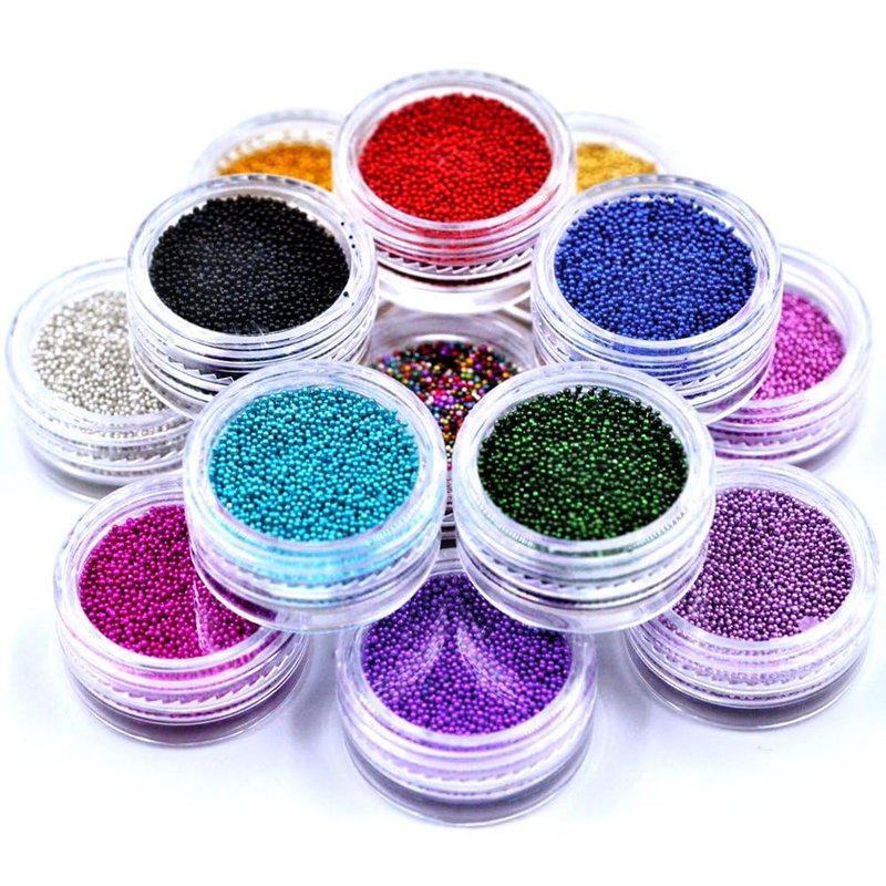 12 Colors Nail Art Caviar Beads 3D Craft Micro Eye Makeup Gems Decoration