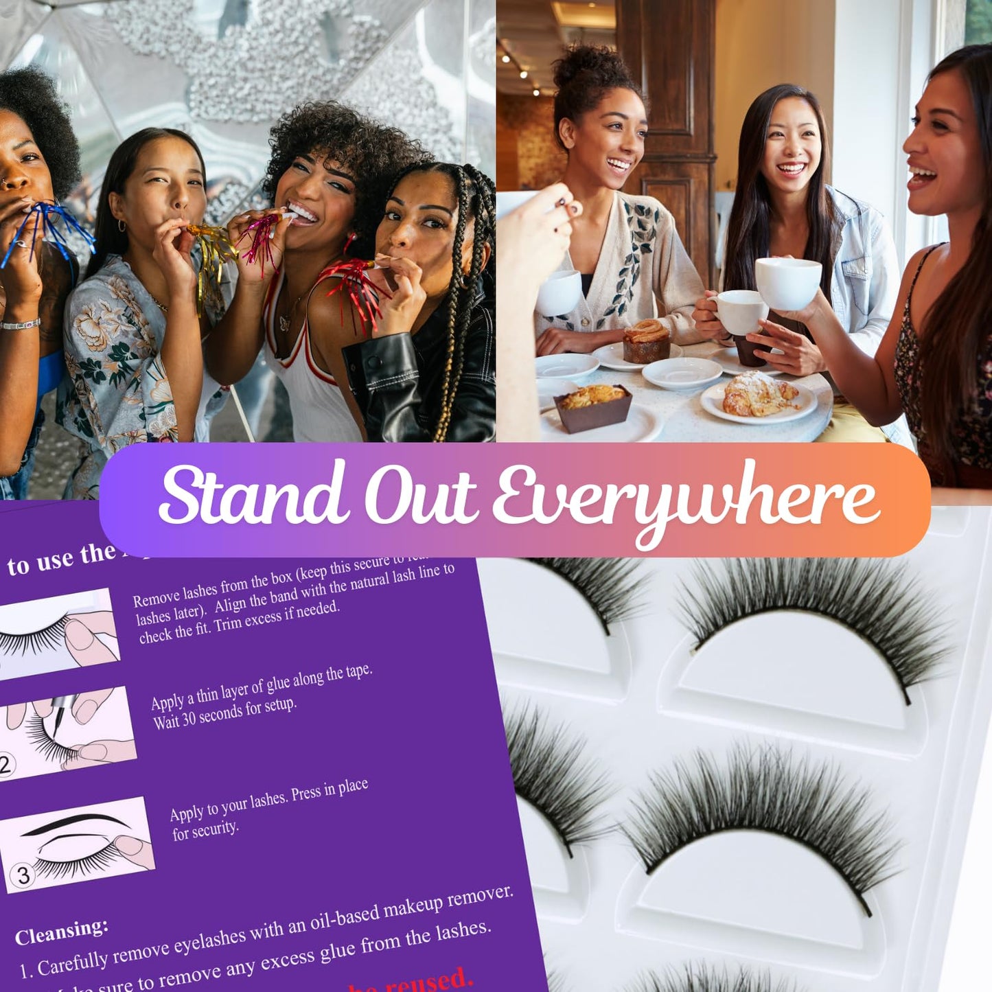 LaDulcie Wispy Lightweight & Comfortable, making your eyes shine. Tapered End Technology, Reusable, Cruelty-Free, Contact Lens Friendly, 5pairs/box (Wispy-314)