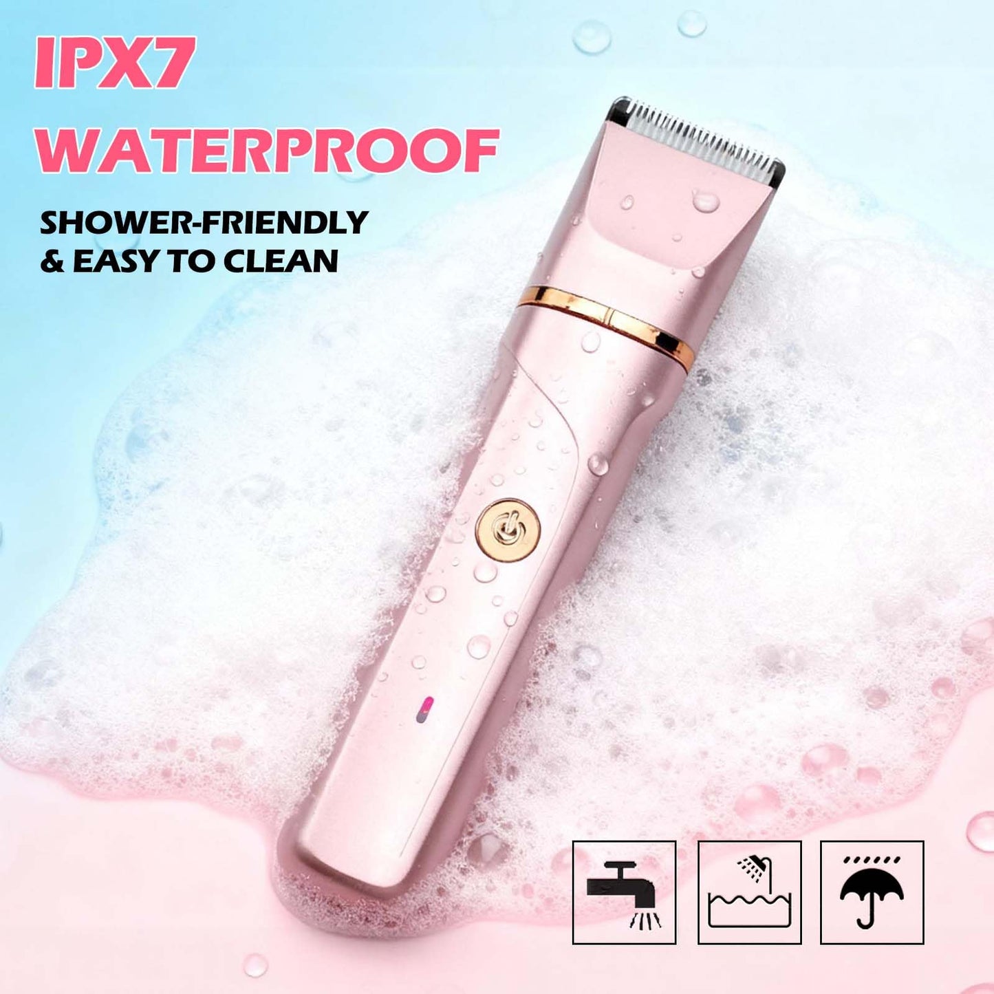 VEGITERIA Bikini Trimmer for Women 2-in-1 Electric Razors for Women with Body & Facial Heads, Rechargeable Bikini Shaver for Smooth Pubic & Body Grooming, Waterproof, Portable & Travel-Friendly Gift