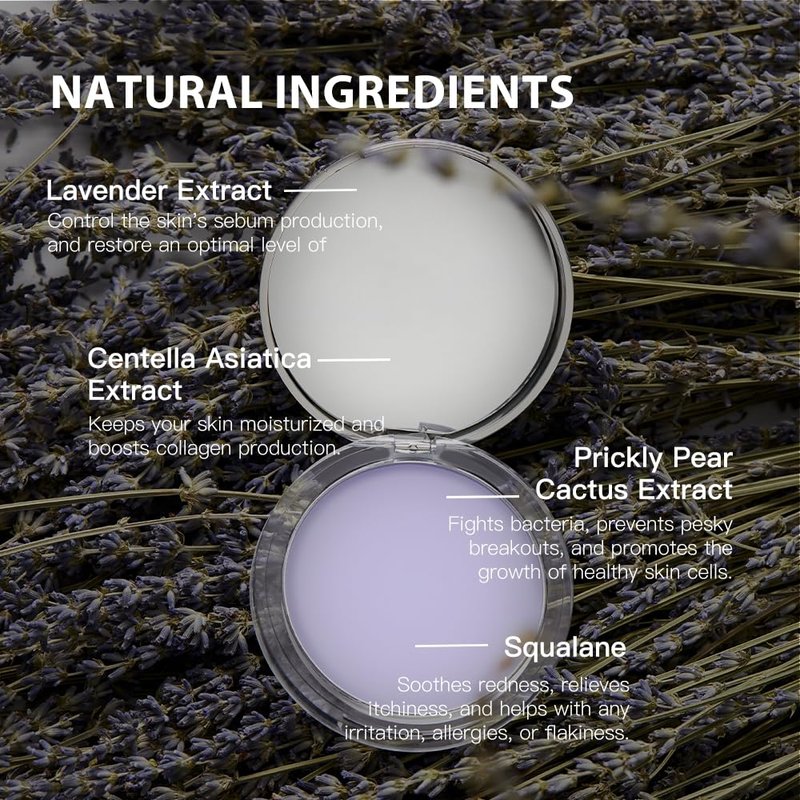 Chillab Lavender Matte Powder 0.35 oz (10g), Long-Lasting Oil Control, Blends Invisibly, 3-in-1 Setter Primer Touch-Up with Lavender & Squalane - Vegan, Cruelty-Free, Dermatologist Tested