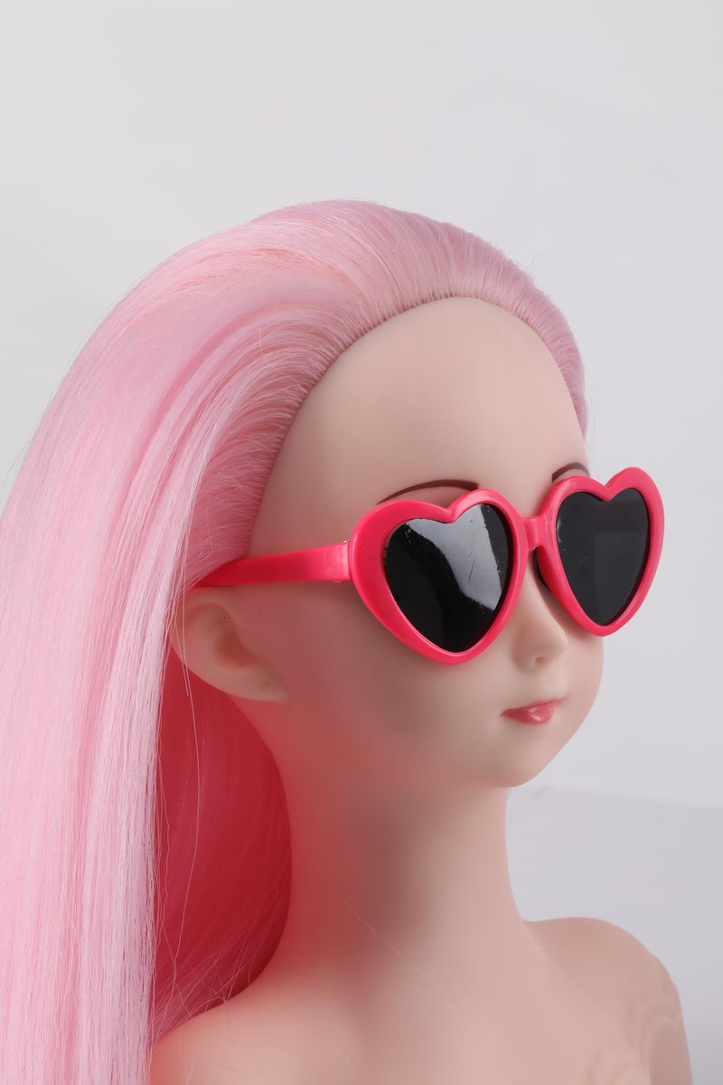 Anstar Mannequin Head with Hair, Doll Head for Hair Styling Training Head Manikin Practice Cosmetology Styling Hairdressing Training Braiding Heads with Clamp Holder (Pink)