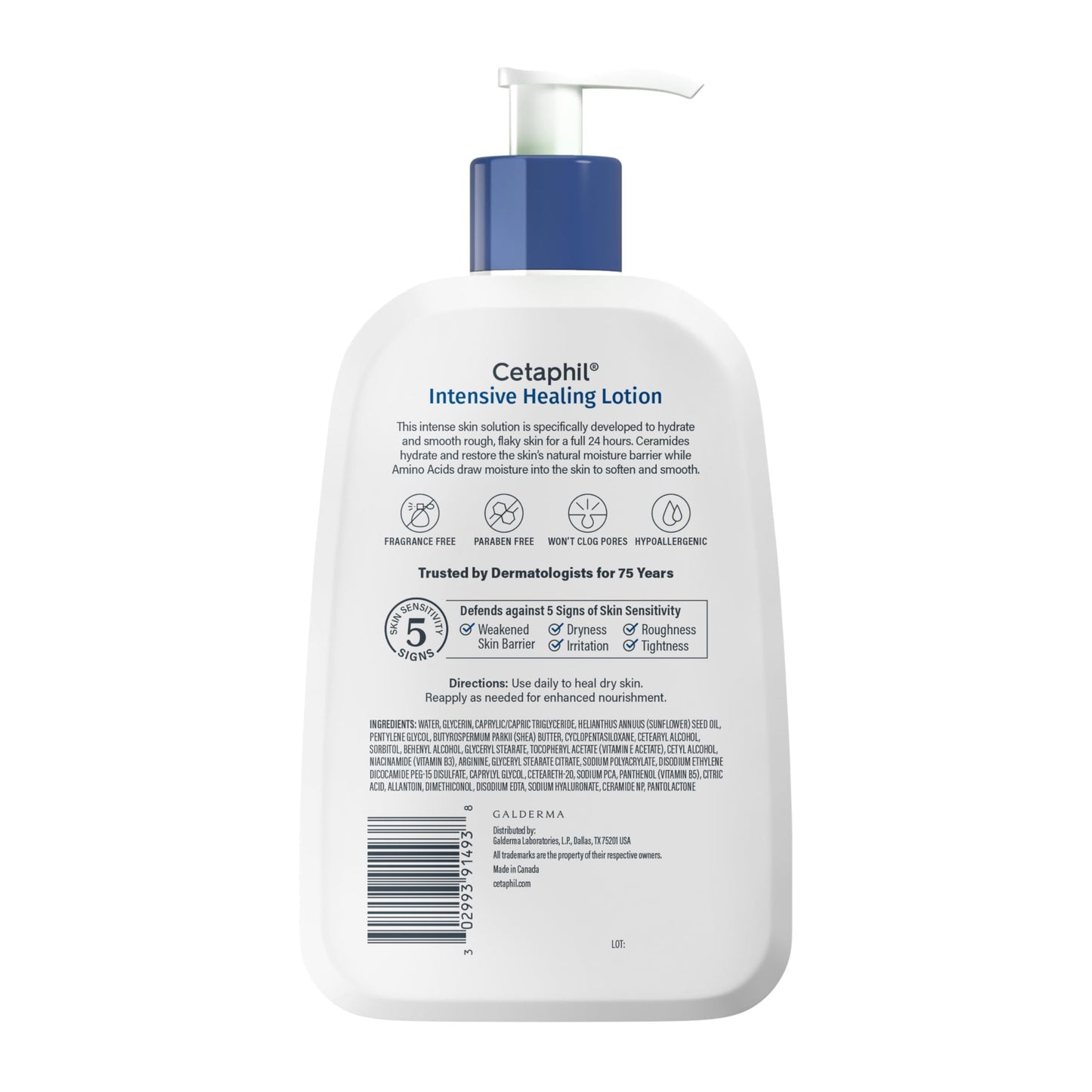 Cetaphil Intensive Healing Body Lotion with Ceramides, Dry Skin, 16 fl oz