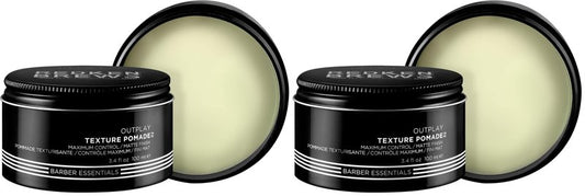 Redken Brews Texture Pomade For Men For All Hair Types - Maximum Strong Hold, Natural Matte and Low Shine Finish With No Crunch Styling and Sculpting (Pack of 2)