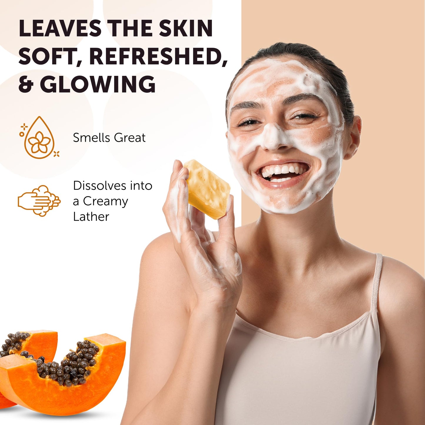 VALITIC Papaya and Turmeric Kojic Acid Soap Bar - Dark Spot Corrector Skin Care Cleansing Bar - Infused with Vitamin C, Hyaluronic Acid - Papaya 2 Pack, Kojic 2 Pack, Holder