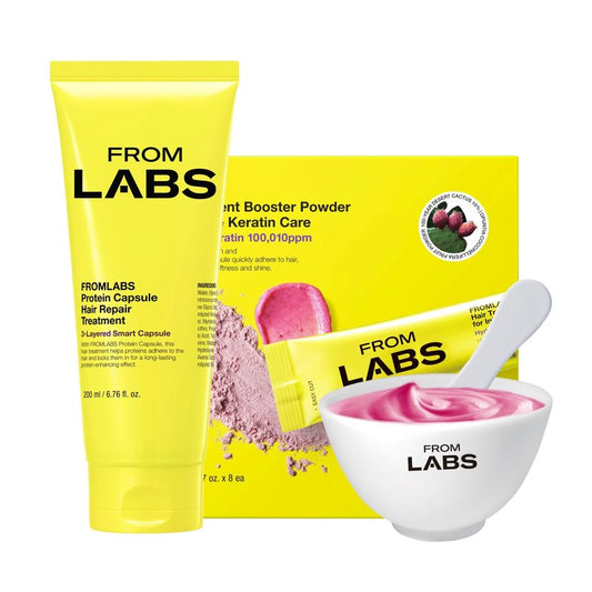 FROMLABS Deep Conditioning Protein Hair Mask Duo Set for Damaged Hair | Keratin Repair Treatment for Dry, Frizzy, Bleached & Color Treated Hair | For Curly, Wavy & Straight Hair | Korean Hair Care