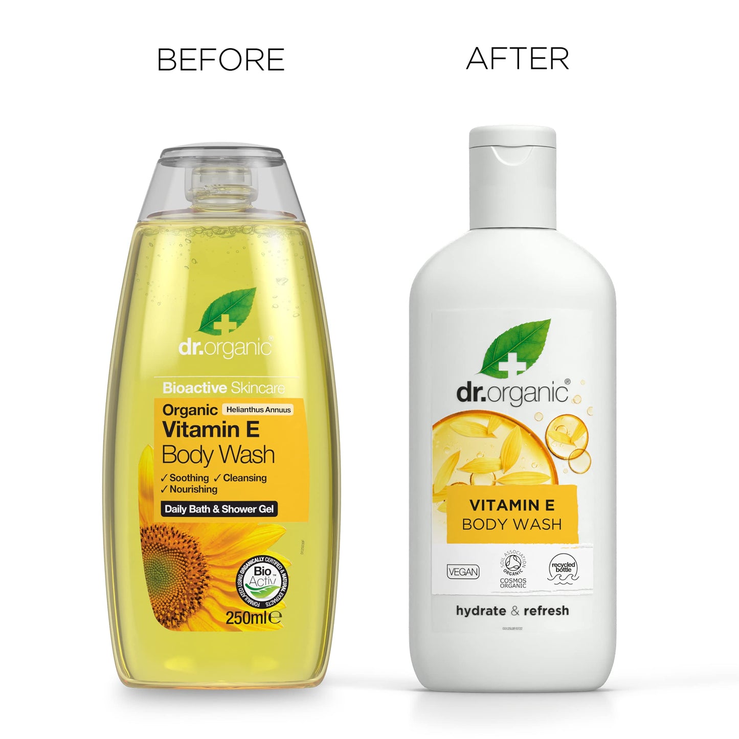 Dr. Organic, Vitamin E Body Wash, Natural, Vegan, Cruelty Free, Paraben & SLS Free, Hydrating, 250ml