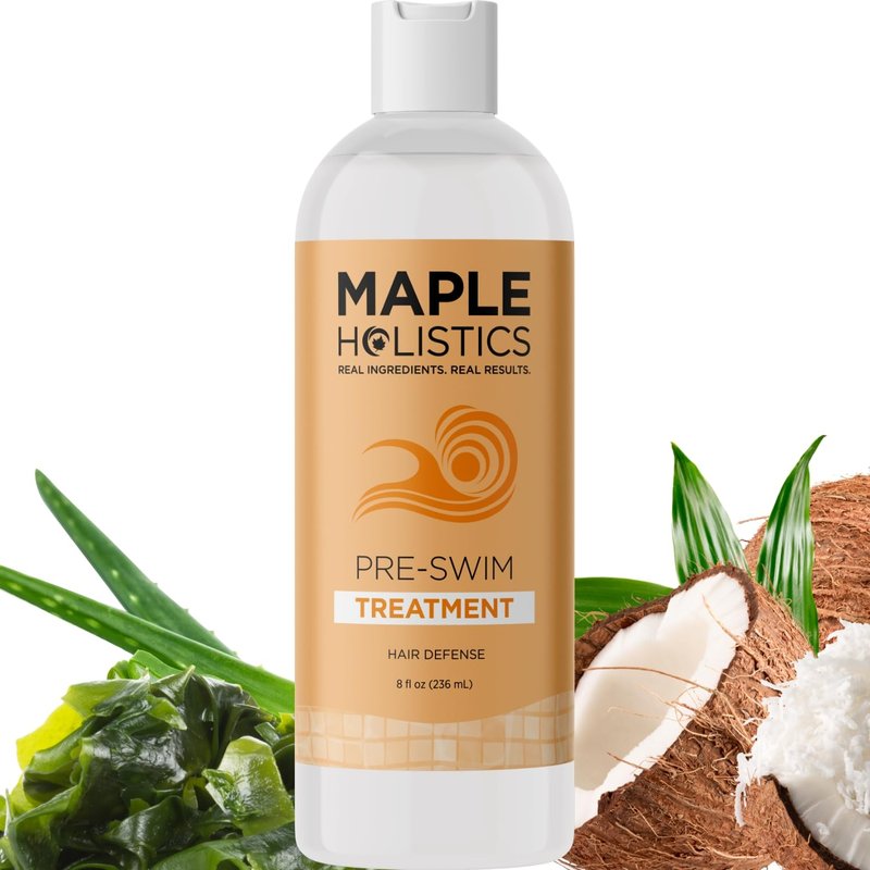 Pre Swim Chlorine Hair Protection Treatment - Saltwater & Pool Hair Protector for Swimming with Barrier Protecting Plant Amino Acids - Helps Prevent Dryness Greening Color Fading & Frizz (8 Fl Oz)