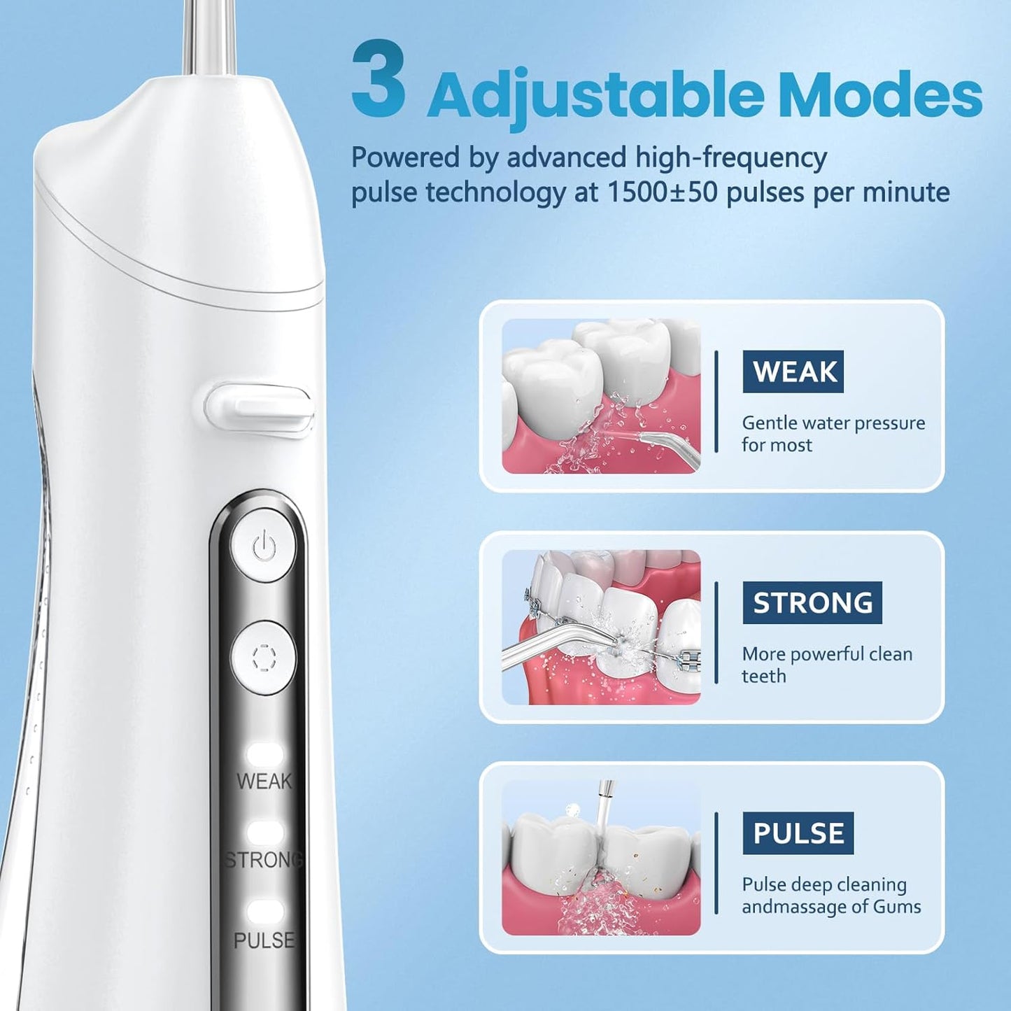 Water Dental Flosser - Professional Teeth Cleaning Device for Home & Travel | Effective Gum Care