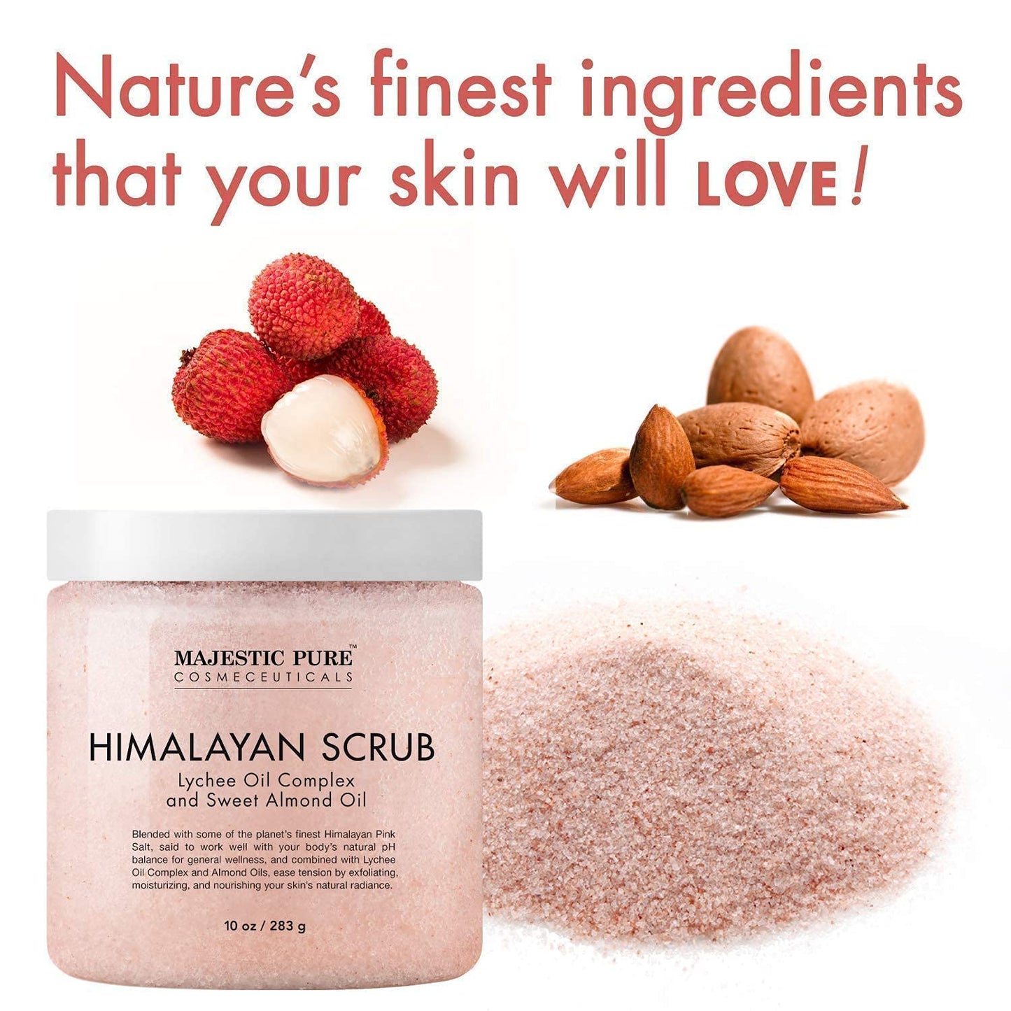 Majestic Pure Himalayan Body Salt and Coffee Scrub Bundle Exfoliating Salt and Cellulite Scrub Combo
