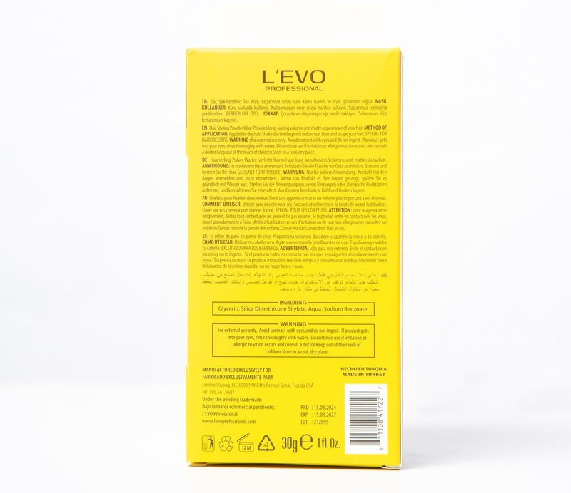 L'EVO PROFESSIONAL Hair Powder for Men – Natural Look, No Oil or Grease, Root Lift & Texture Control, Matte Finish, Paraben Free, 1 fl. oz.
