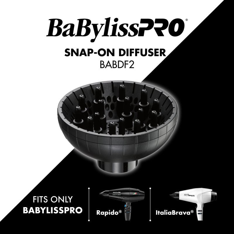 BaBylissPRO Snap-On Diffuser Attachment for Hair Dryer - for Rapido 1.0 or Brava Hair Dryer ONLY, BABDF2