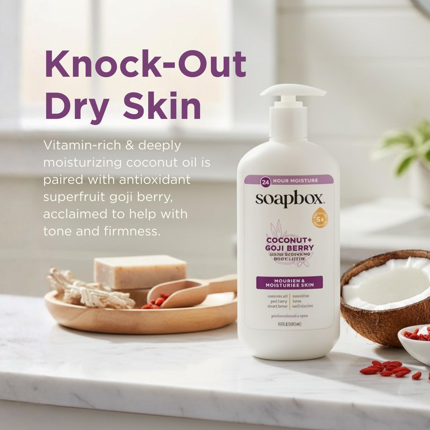 Soapbox Moisturizing Body Lotion, Coconut Milk with Aloe and Shea Butter, Pack of 3 Hand Lotion Bottles, Vegan Skin Care Products, Moisturizer for Dry Skin, 3 Pack, 16oz Each