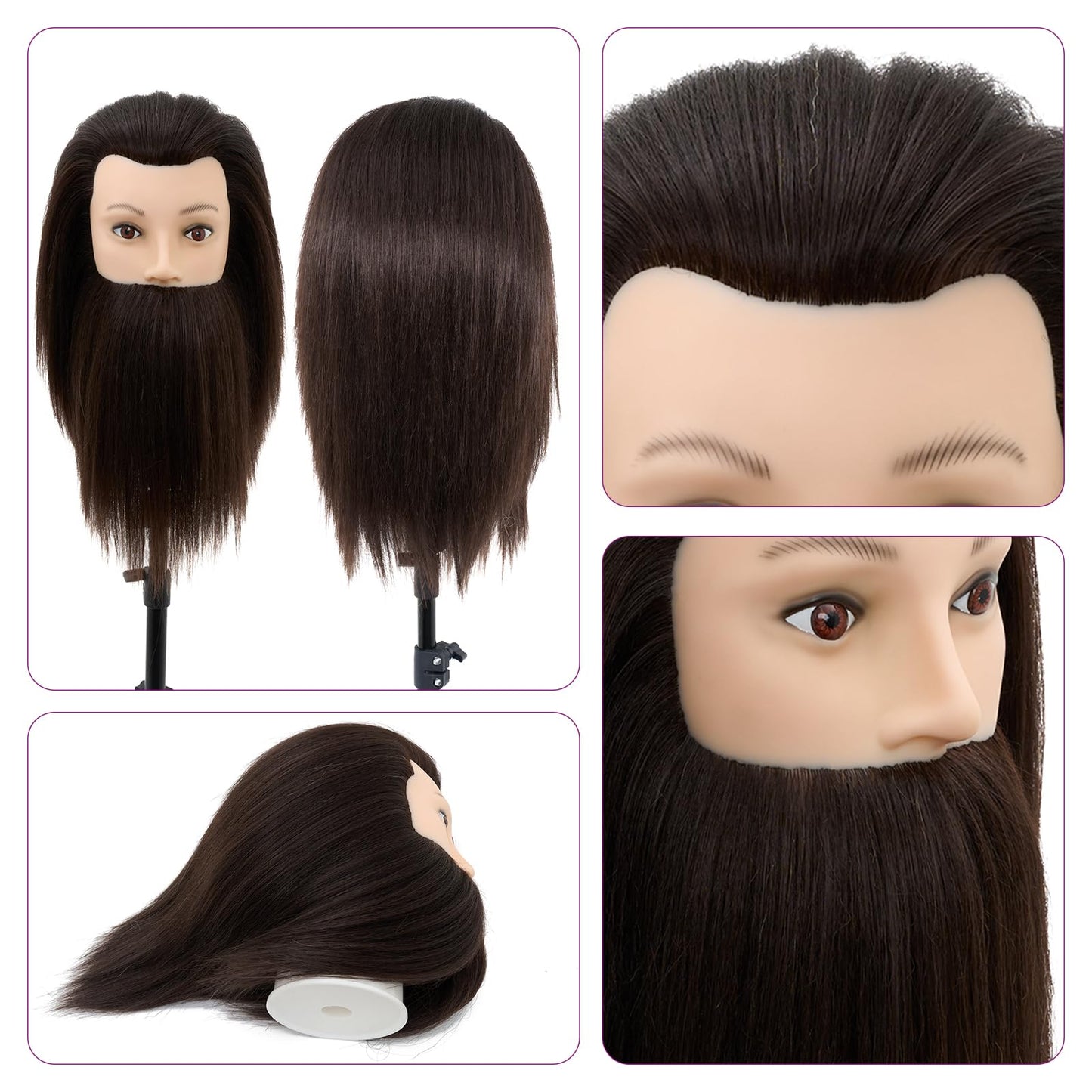 Male Mannequin Head with Hair,10" Barber Mannequin Head,Cosmetology Hairdresser Training Doll Manikin Head for Hair Styling and Practice（black）