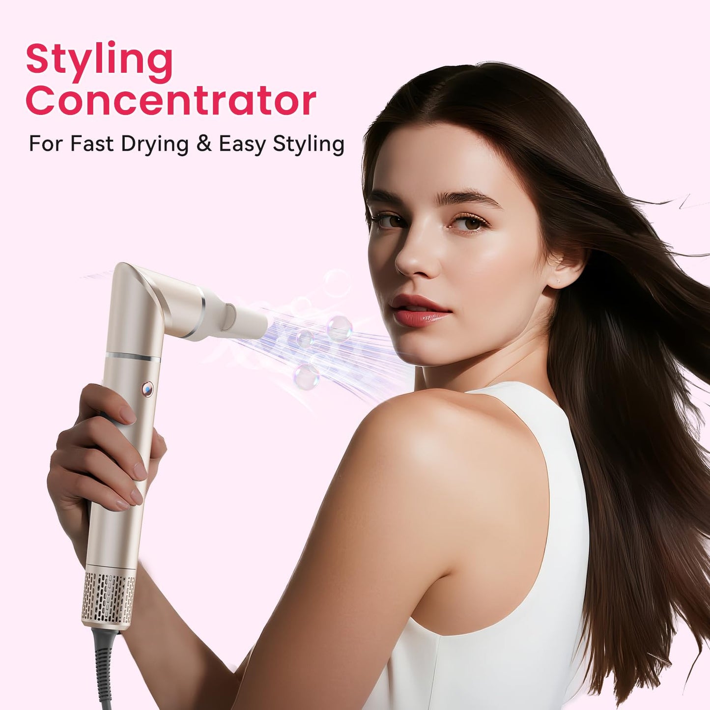 Heyfeel 5 in 1 Hot Air Styler - Professional Hair Dryer Brush with No Heat Damage, High-Speed Negative Ionic Hair Dryer, Frizz-Free Blow Dryer Brush for Drying Curling Volumizing Straightening