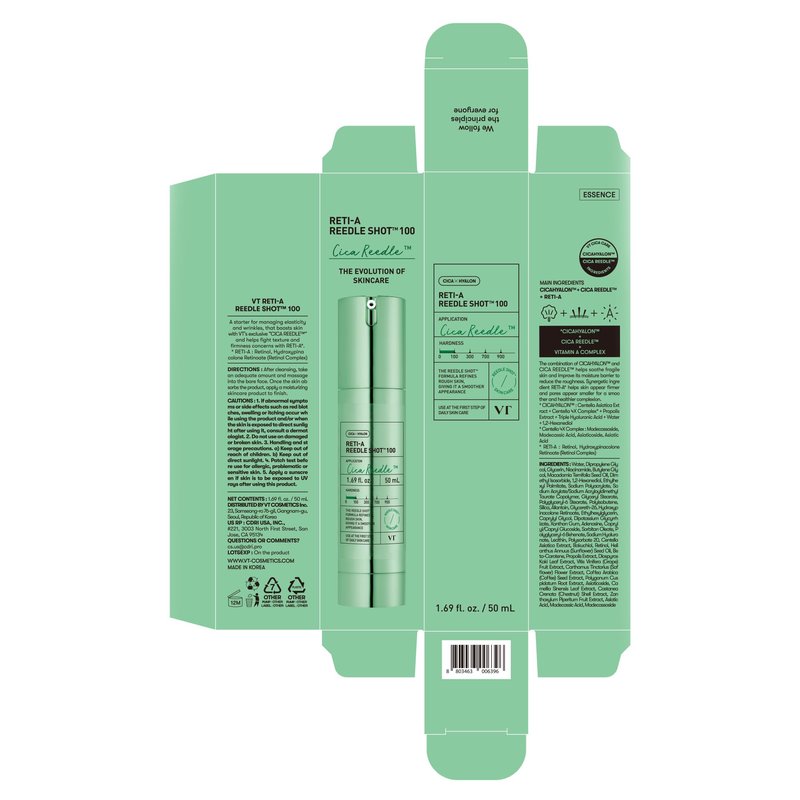 VT COSMETICS Reti-A Reedle Shot 100 Serum with Retinol (Vitamin A) & Repairing Exosome Microneedling Formula, Korean Skin Booster, 1.69 fl oz(50ml)
