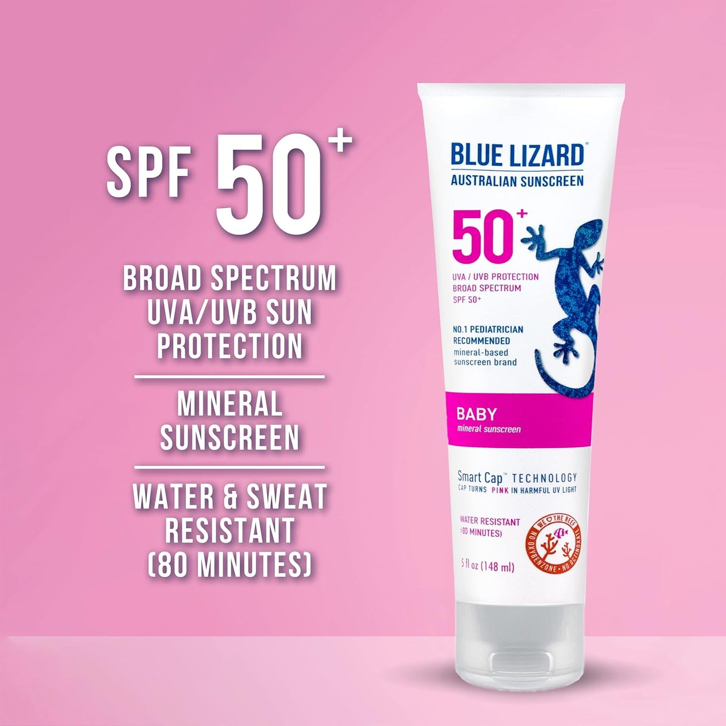 Blue Lizard Baby Mineral Sunscreen Bundle - SPF 50+ Zinc Oxide Protection | 5 oz Tube & Stick