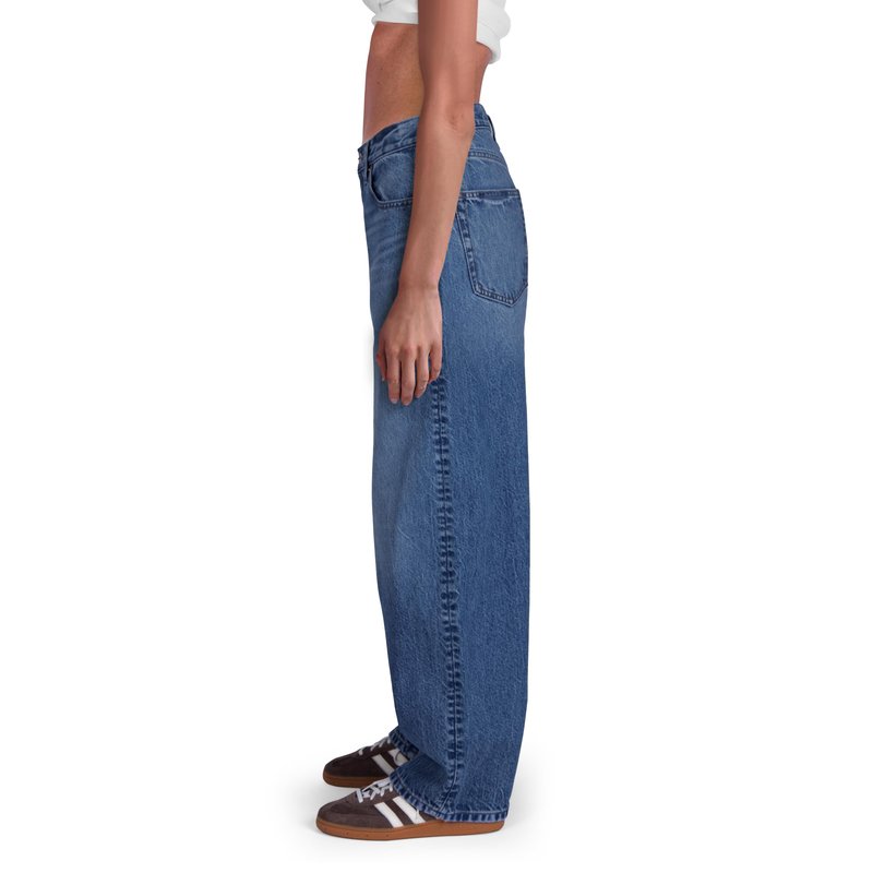 CAKE THE LABEL Womens Baggy Barrel Jeans Wide Leg High Rise Premium Denim Pants Medium Blue