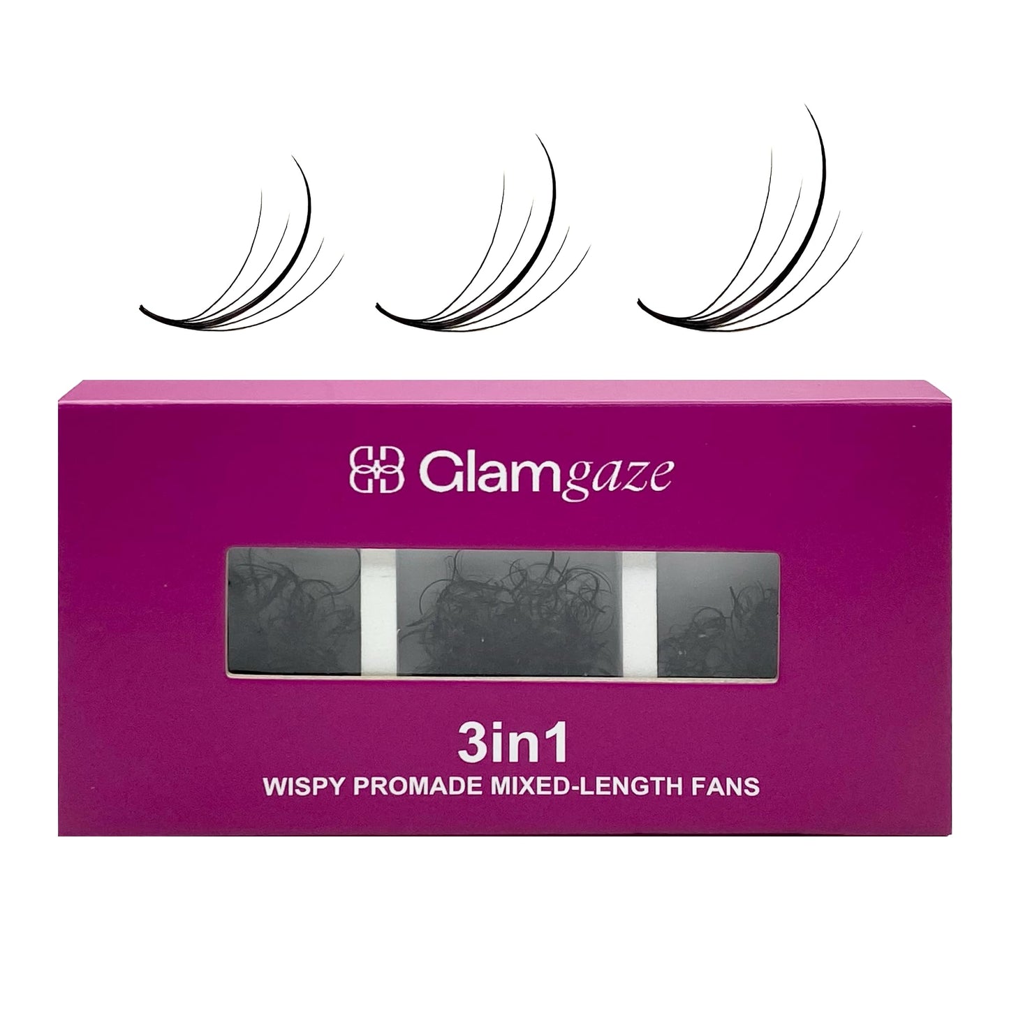 GLAMGAZE 750 Wispy Promade Fans - 5D 7D 9D, C D CC Curl 0.05-0.07mm Thickness Mixed Length - Handmade Wispy Eyelash Extensions Loose Premade Lash Fans Soft Spikes Volume Lash (5D-0.07-D, 11/12/13)