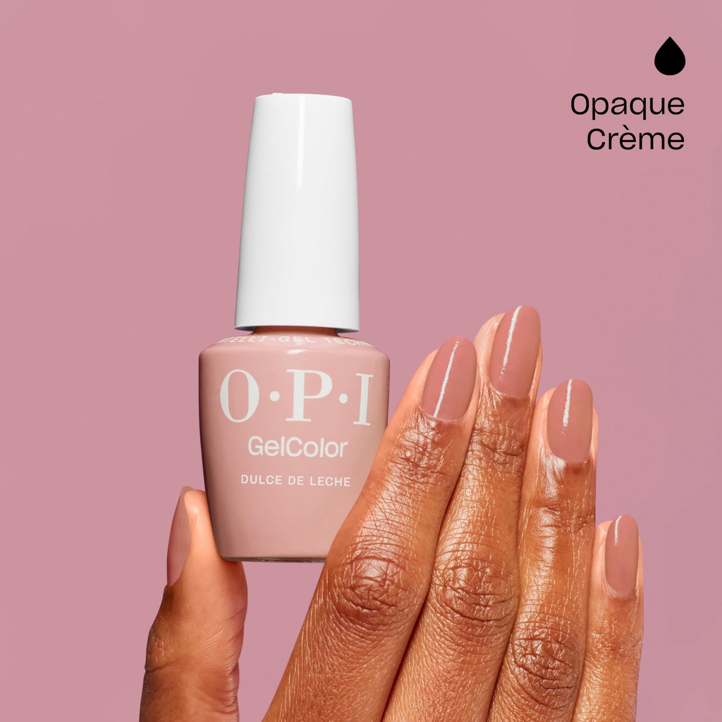 OPI GelColor Dulce de Leche | Opaque Warm Nude Pink Crème LED Cure Gel Nail Polish | Salon-Quality Shine, Long-Lasting Wear | Vegan & HEMA Free | 0.5 Fl Oz