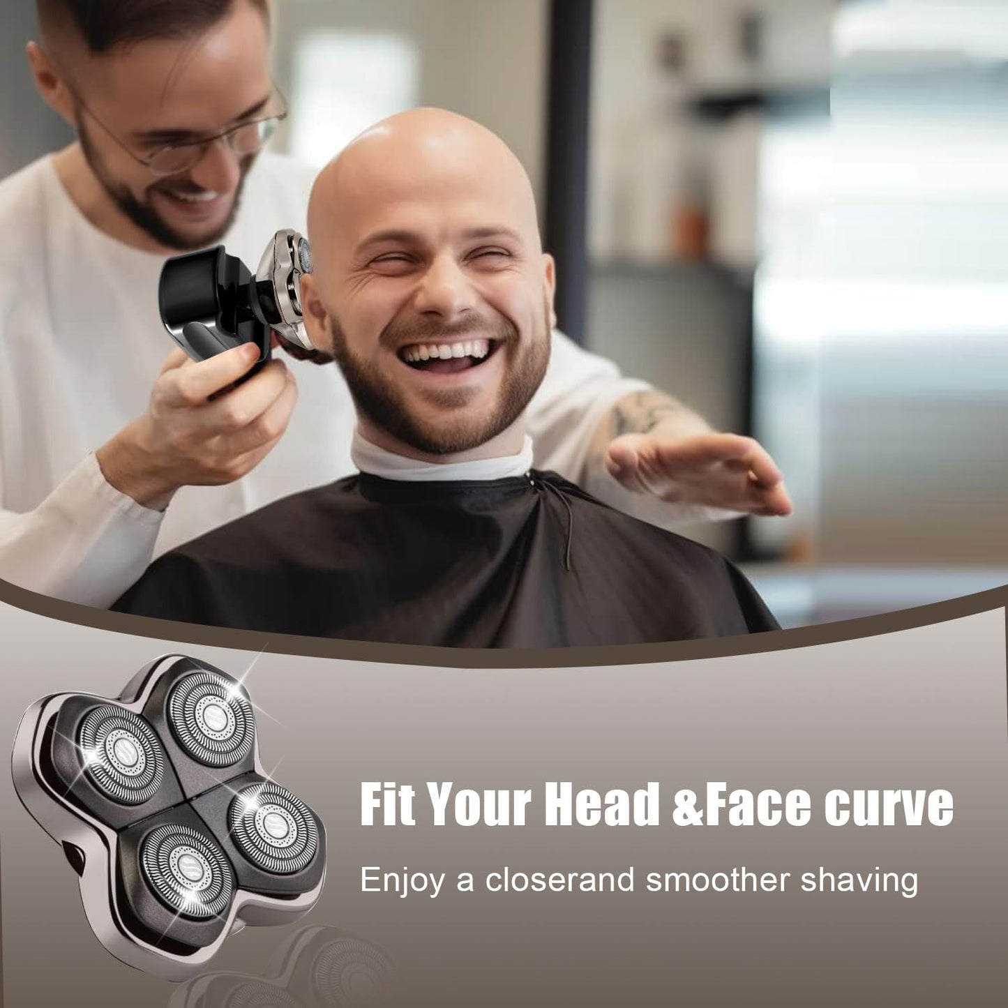Shaver Replacement Heads Compatible with Skull Head Shaver, Replacement Blade for Pitbull, Butter flykiss pro & Palm for Bald Men 3 Pack