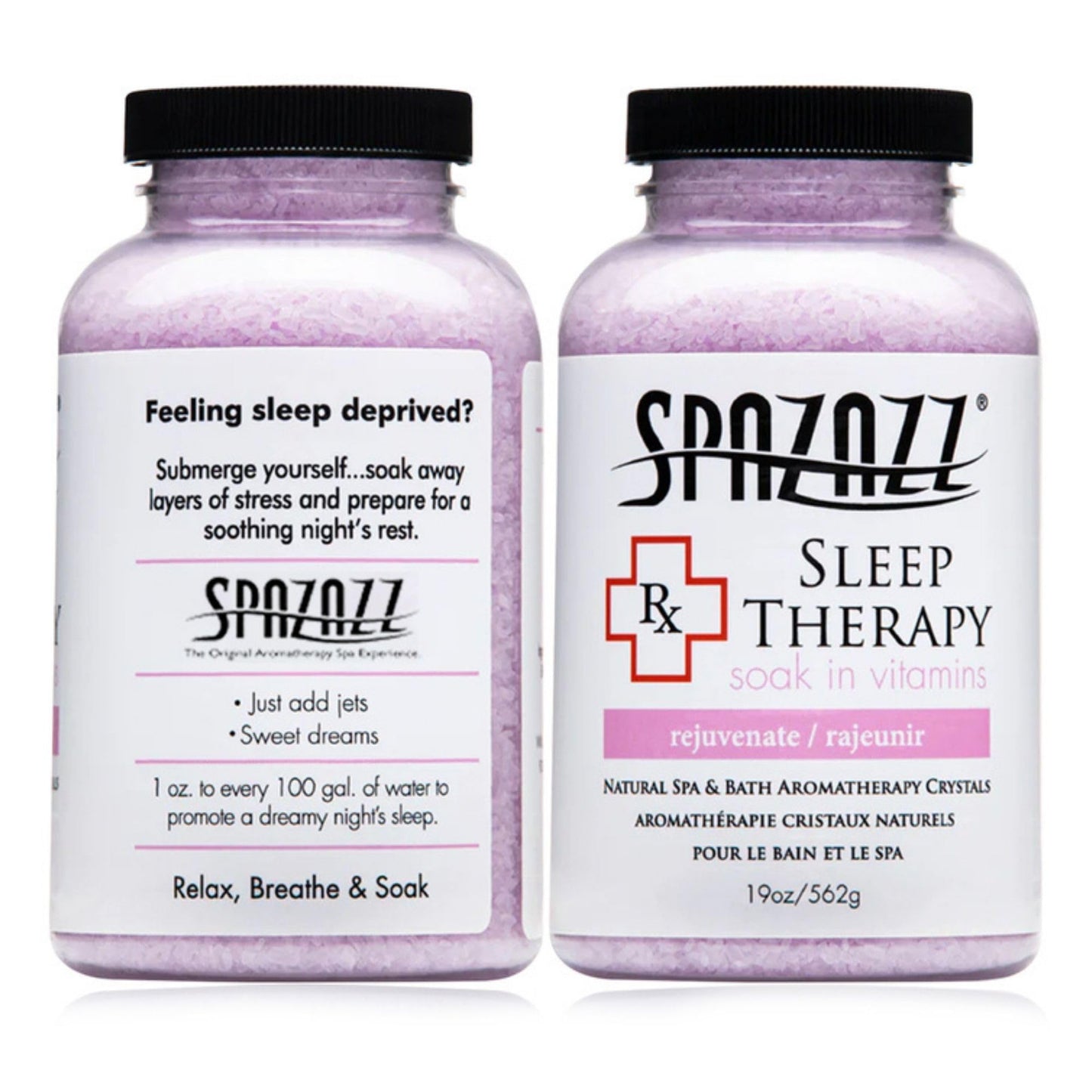 Spazazz Aromatherapy Salt Crystals 19oz – Sleep Therapy – Hot Tub & Bath Soak – Spazazz Hot Tub Crystals are Oil-Free & Safe for All Spas