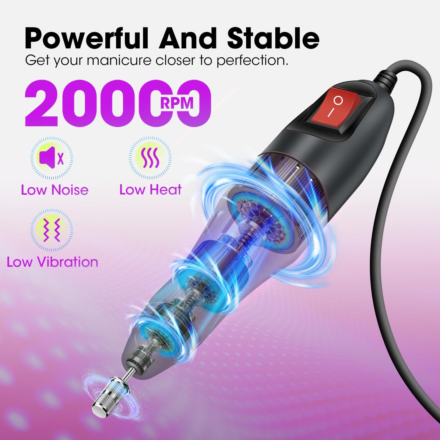 LAVAED Electric Nail Drill Professional and UV LED Nail Lamp Kit