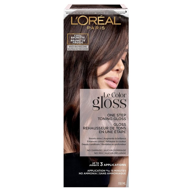 L'Oreal Paris Hair Gloss - Cool Brunette Toning Treatment | 4 Ounce
